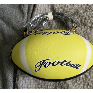 Caleesa Football Purse New w/Tags Short & Long Black Handles Color RED or YELLOW
